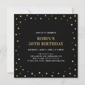 Gold & Black | 50th Surprise Birthday Party Invitation (Back)