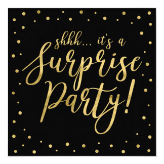 Gold & Black | 50th Surprise Wedding Anniversary Invitation