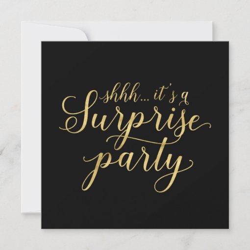 Gold & Black | 50th Surprise Wedding Anniversary Invitation | Zazzle