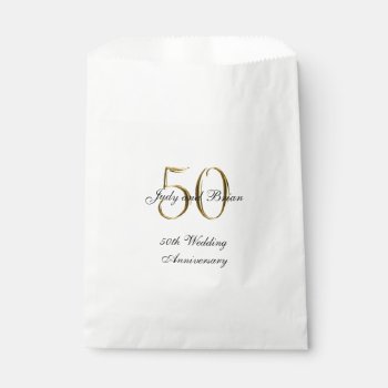 Gold Black 50th Wedding Anniversary Favor Bag by ElegantMonograms at Zazzle