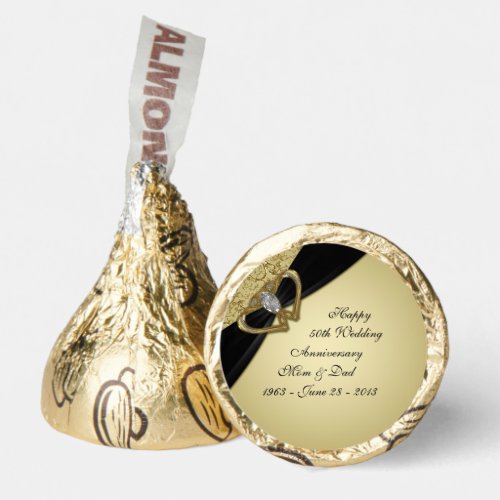 Gold Black 50th Wedding Anniversary Hersheys Kisses