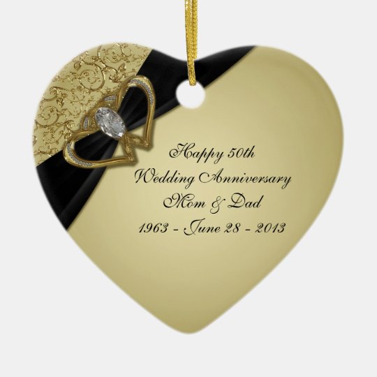 Gold Black 50th Wedding Anniversary Ornament | Zazzle.com