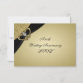 Gold Black 50th Wedding Anniversary RSVP Card (Front)