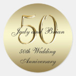 Gold Black 50th Wedding Anniversary Stickers at Zazzle