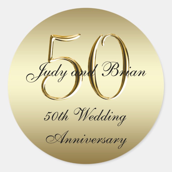 Gold Black 50th Wedding Anniversary Stickers | Zazzle