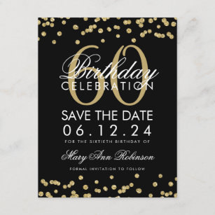 60th Birthday Save The Date Cards Updated 21 Zazzle