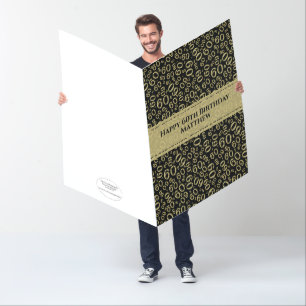 Gold & Black 60th Jumbo Birthday Number Pattern Card