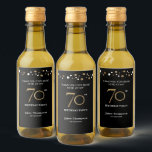 Gold black 70th birthday theme confetti thank you  wine label<br><div class="desc">Raise a toast to 70 years of life and celebrate in style with our Gold Black 70th Birthday Theme Confetti Thank You Wine Labels. These elegant labels are perfect for adding a touch of sophistication to your mini wine giveaways at the celebrant's birthday party. The design features an exquisite combination...</div>