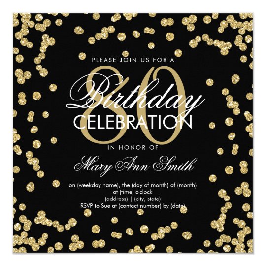 gold black 80th birthday