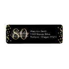 Gold Black 80th Birthday Glitter Confetti