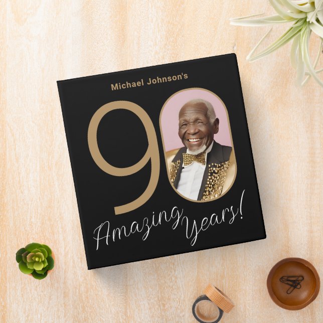Gold Black 90th Birthday Photo Album Binder | Zazzle Gold Black 90th Birthday Photo Album Binder | Zazzle