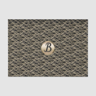 Gold Black Abstract Glamour Glam Monogram Party Tissue Paper