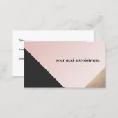 Gold, Black and Pink Geometric Salon Appointment (Front/Back)