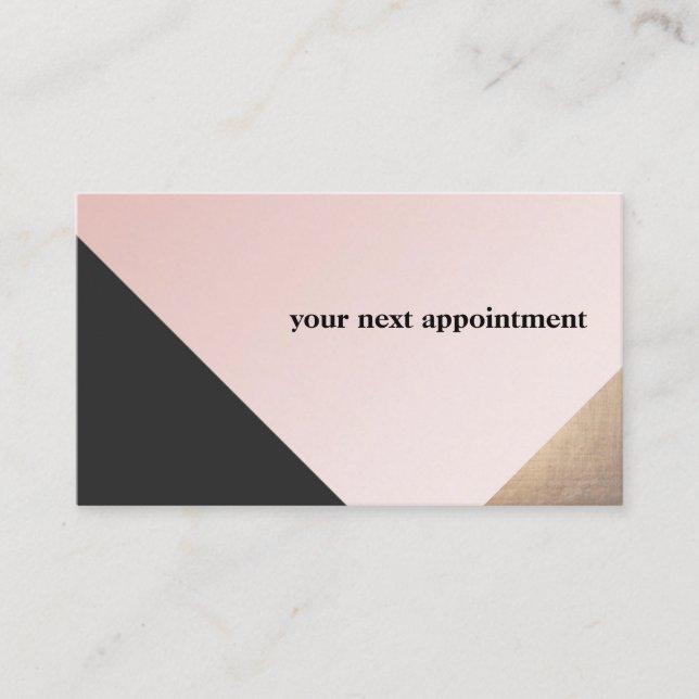 Gold, Black and Pink Geometric Salon Appointment (Front)