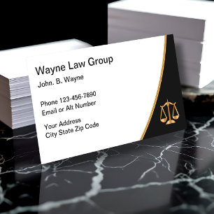 Gold Black And White Attorney Law Scale Business Card