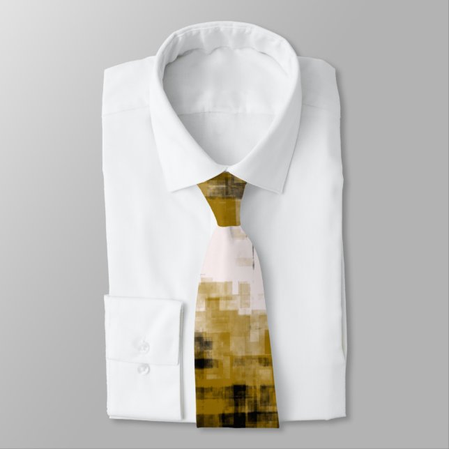 Gold Black and White Neck Tie (Tied)