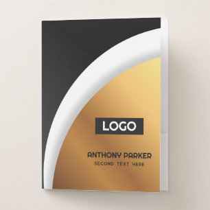Gold Black And White Presentation Pocket Folder