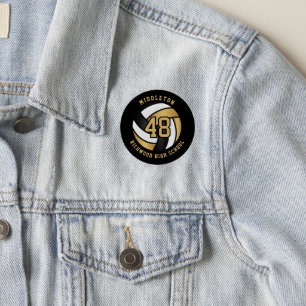 Gold, Black and White Volleyball 🏐 Patch