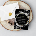Gold Black and White Watercolor Floral Wedding Foil Invitation<br><div class="desc">Real foil is here! Intricate hand drawn mandala design with elegant text and large first names.</div>