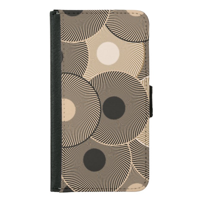 Gold Black Arc Wheels: Abstract Samsung Galaxy Wallet Case (Front)