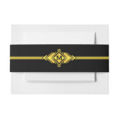 Gold & Black Art Deco Belt Monogram Invitation Belly Band (Front Example)