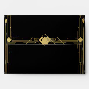 Gold & Black Art Deco Gatsby Elegant Invitation Envelope