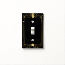 Gold &amp; Black Art Deco Gatsby Roaring 20&#39;s Custom Light Switch Cover