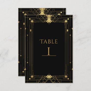 Gold & Black Art Deco Gatsby Roaring 20's Elegant Invitation by printabledigidesigns at Zazzle