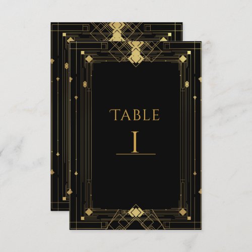 Gold  Black Art Deco Gatsby Roaring 20s Elegant Invitation