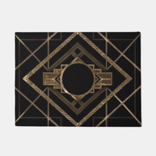 gold, black,art deco, metallic,pattern,vintage,chi doormat