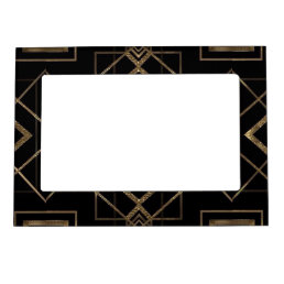 gold, black,art deco, metallic,pattern,vintage magnetic photo frame