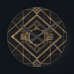 gold, black,art deco, nouveau,vintage,elegant round clock<br><div class="desc">gold,  black, art deco,  nouveau, vintage, elegant, chic, pattern, beautiful</div>