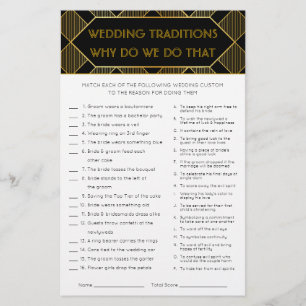 Gold & Black Art Deco Vintage Bridal Shower Game