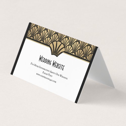 Gold Black Art Deco Wedding Wedding Website Notes Business Card