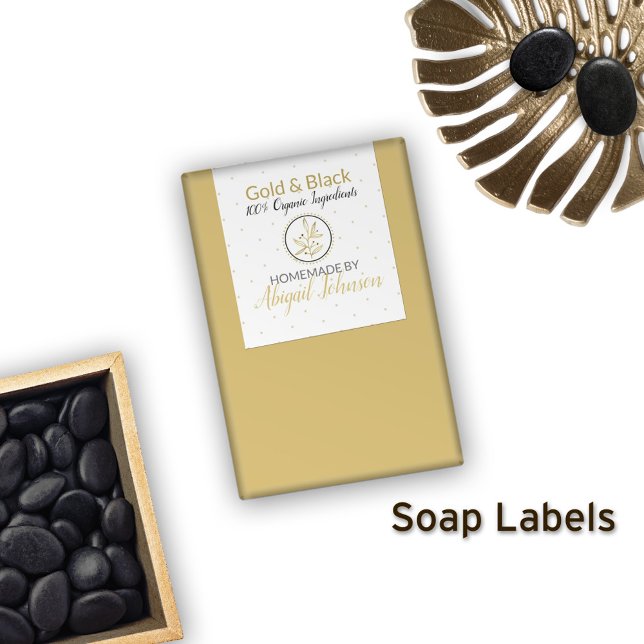 Gold & Black Artisan Labels for Handmade Soaps 🧼 (Creator Uploaded)