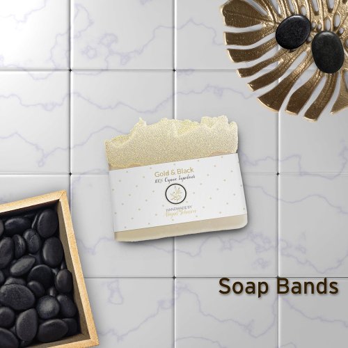 Gold  Black Artisan Soap Band Wrap Packaging