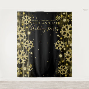 Gold Black Backdrop Corporate Holiday Party