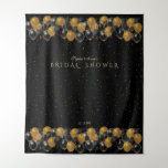 Gold Black Balloons Bridal Shower Photo Booth Tapestry at Zazzle