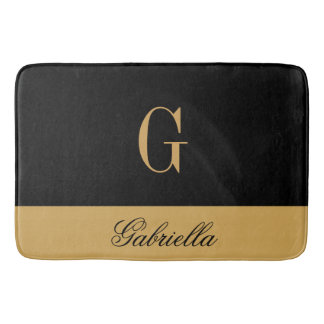 Gold Black Bath Mat