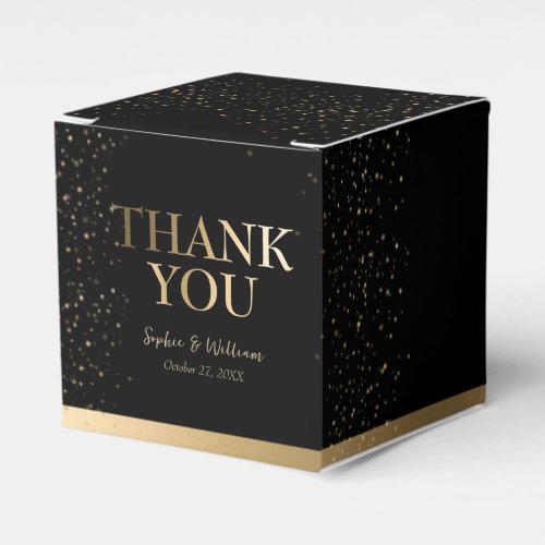 Gold  Black Beautiful Elegant Wedding Thank You  Favor Boxes