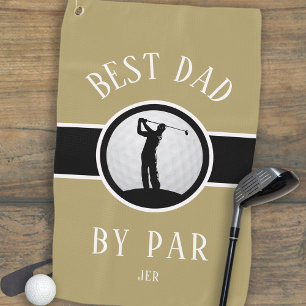 Gold Black Best Dad By Par Personalized Golf Towel