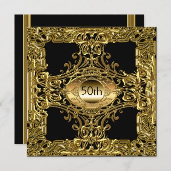 Gold Black Birthday Party Luxury Invitation by invitesnow at Zazzle