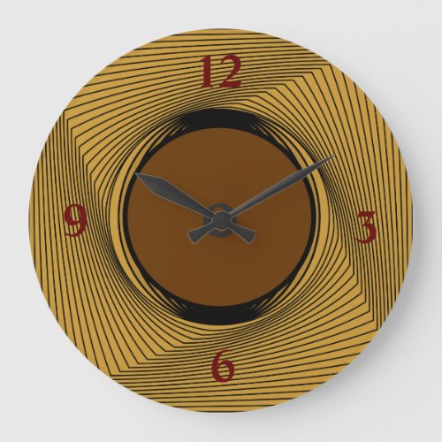 GoldBlack Border with Redbrown Centre Clocks Large Clock
