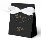 Gold & Black | Brush Script Party Thank you Favor