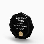 Gold Black Business logo Excellence award Custom<br><div class="desc">Honor outstanding achievements with this Custom Elegant Company Excellence Award—a sleek,  black acrylic octagon block designed to recognize top performers,  milestones,  and corporate success. Featuring a modern,  professional design,  this award can be personalized with your company logo,  recipient’s name,  and achievement details,  making it a meaningful and prestigious keepsake.</div>