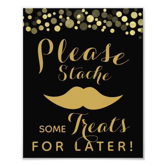 GOLD & BLACK candy bar, sweet bar, PARTY SIGN (Front)