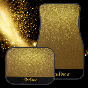 Gold Black Car Floor Mat