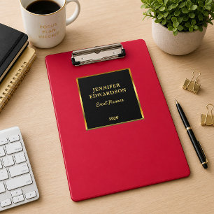 Gold black cardinal red professional business mini clipboard