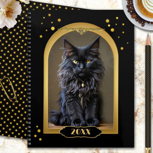 Gold Black Cat Art Deco Planner