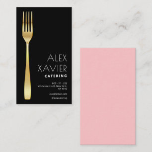 gold black caterer business card